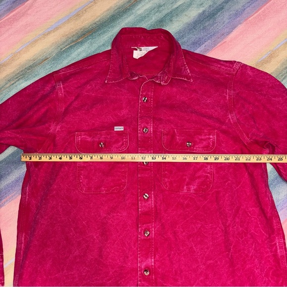 Vintage Carhartt Work Shirt Rugged Outdoor Wear XL Made In USA Chamois red Pink - Picture 6 of 7